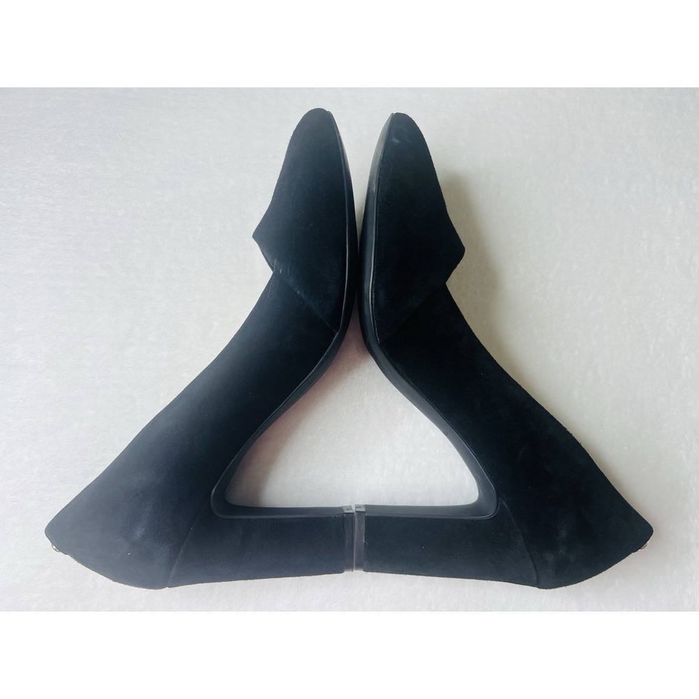 Cole Haan Kinslee Black Suede Slip On Round Toe Dressy Pumps Heels Shoes Size 8 - Picture 6 of 11